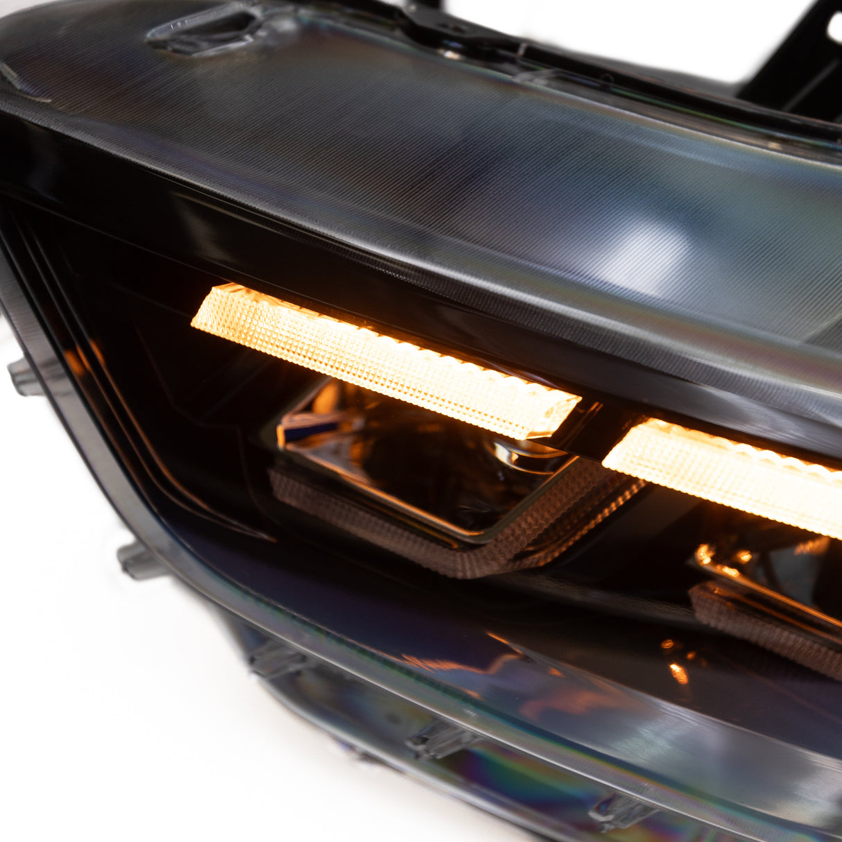 2015-2017 Ford Mustang Projector Headlights S650 Style LED Amber Sequential Turn Signals