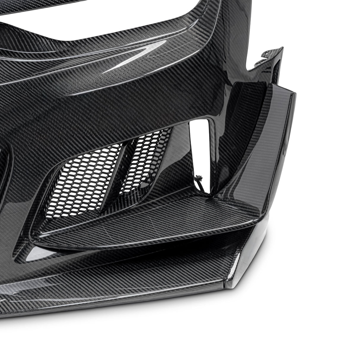 2019-2025 Chevy Camaro SS RS LT Black Panther ZL1 1LE 1PC Full Gloss Carbon Fiber Track Package Front Bumper Conversion for RS Headlights