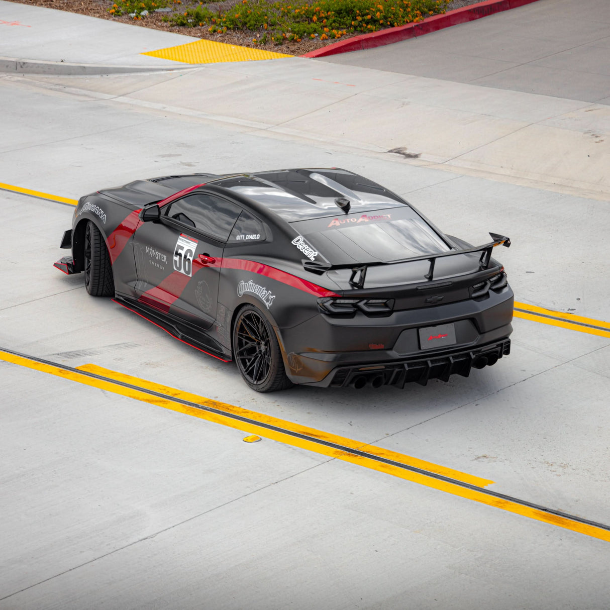 2016-2025 Chevy Camaro Evo Style Shark Fins Rear Diffuser Quad/Single Tips SS/RS/LT & ZL1 w/ Smoke Reflectors