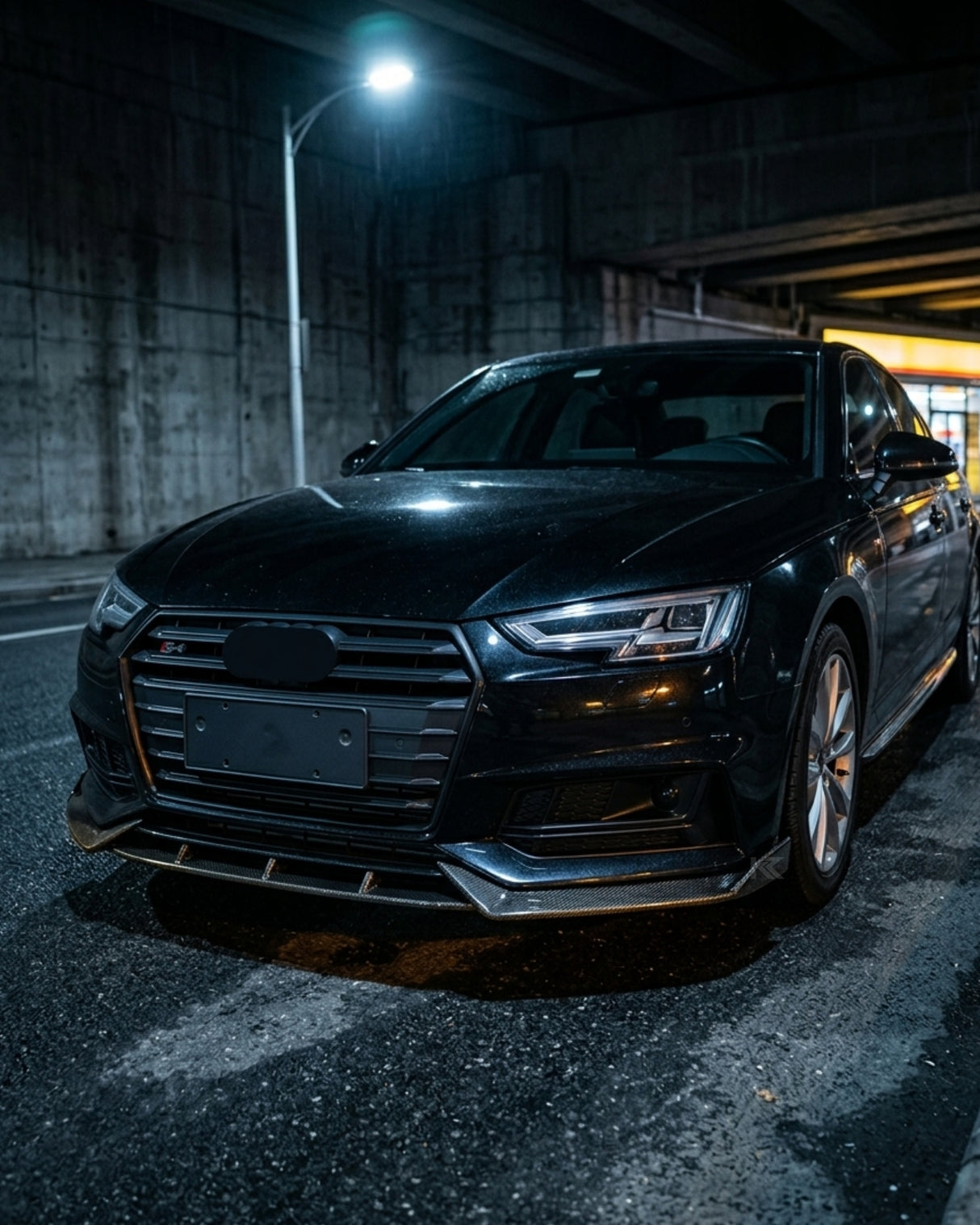 2017–2018 Audi A4 S-Line / S4 B9 Sedan 3-Piece Front Lip Kit – Carbon Fiber