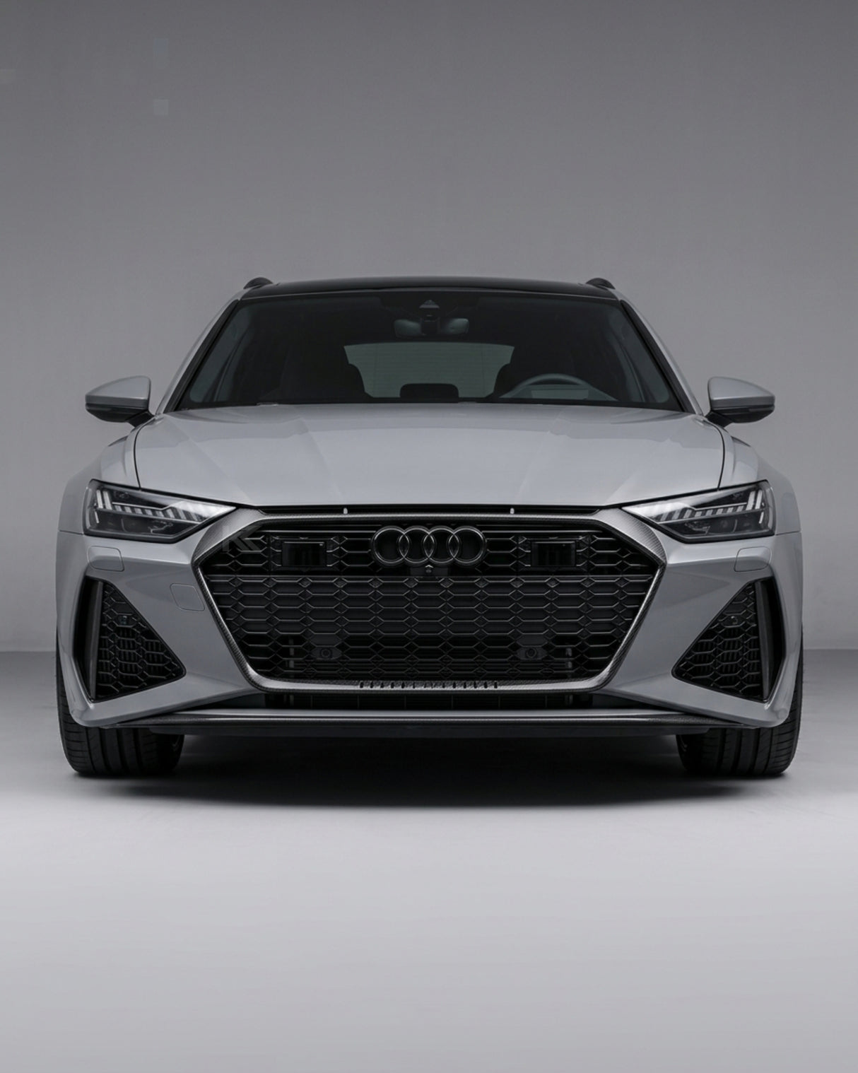 2019–2021 Audi RS6 C8 Avant Front Grille Insert Trim Cover – Dry Carbon Fiber