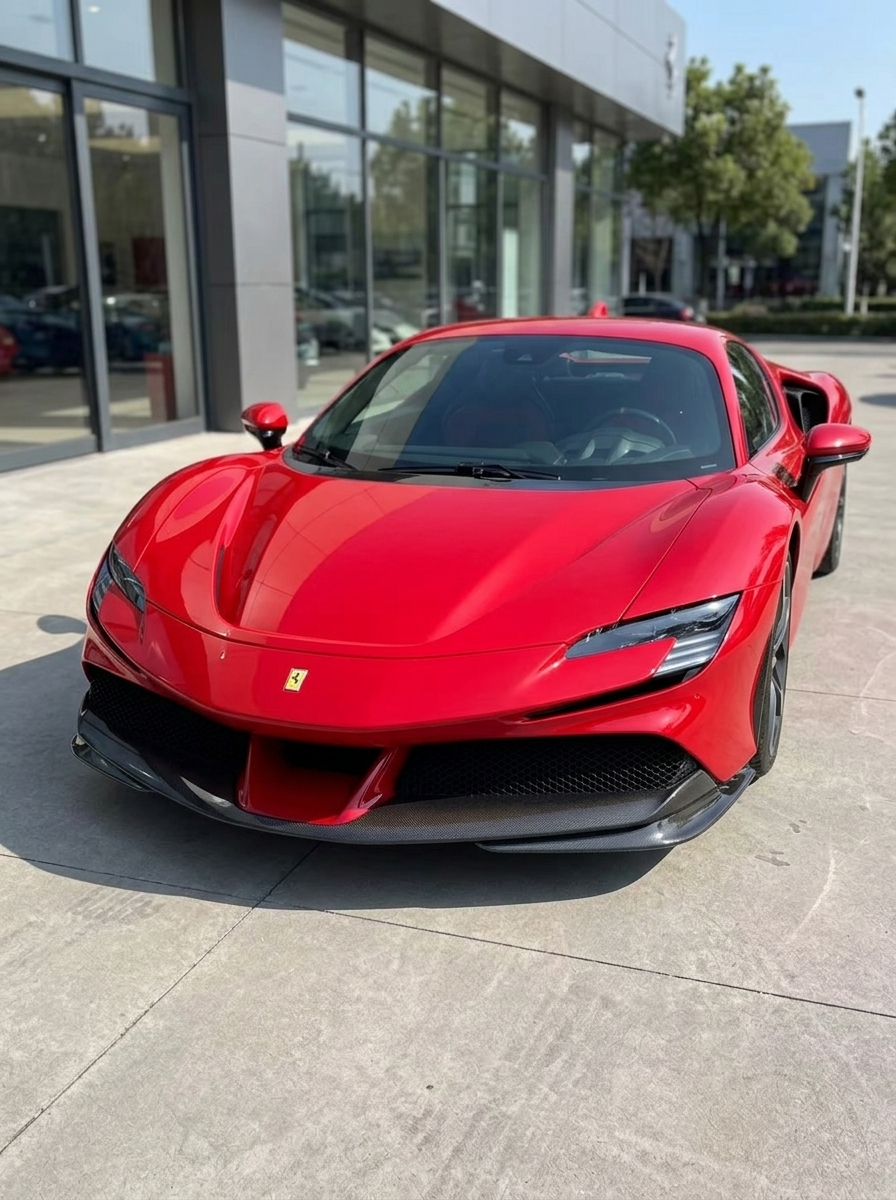 2019+ Ferrari SF90 OEM Style Bolt-On Front Lip Splitter - Dry Carbon Fiber