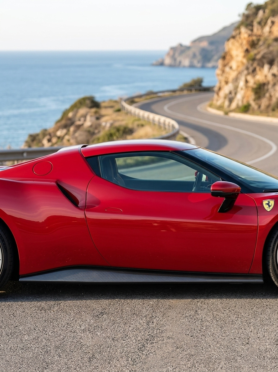2021+ Ferrari 296 GTB OEM Style Side Skirts - Dry Carbon Fiber