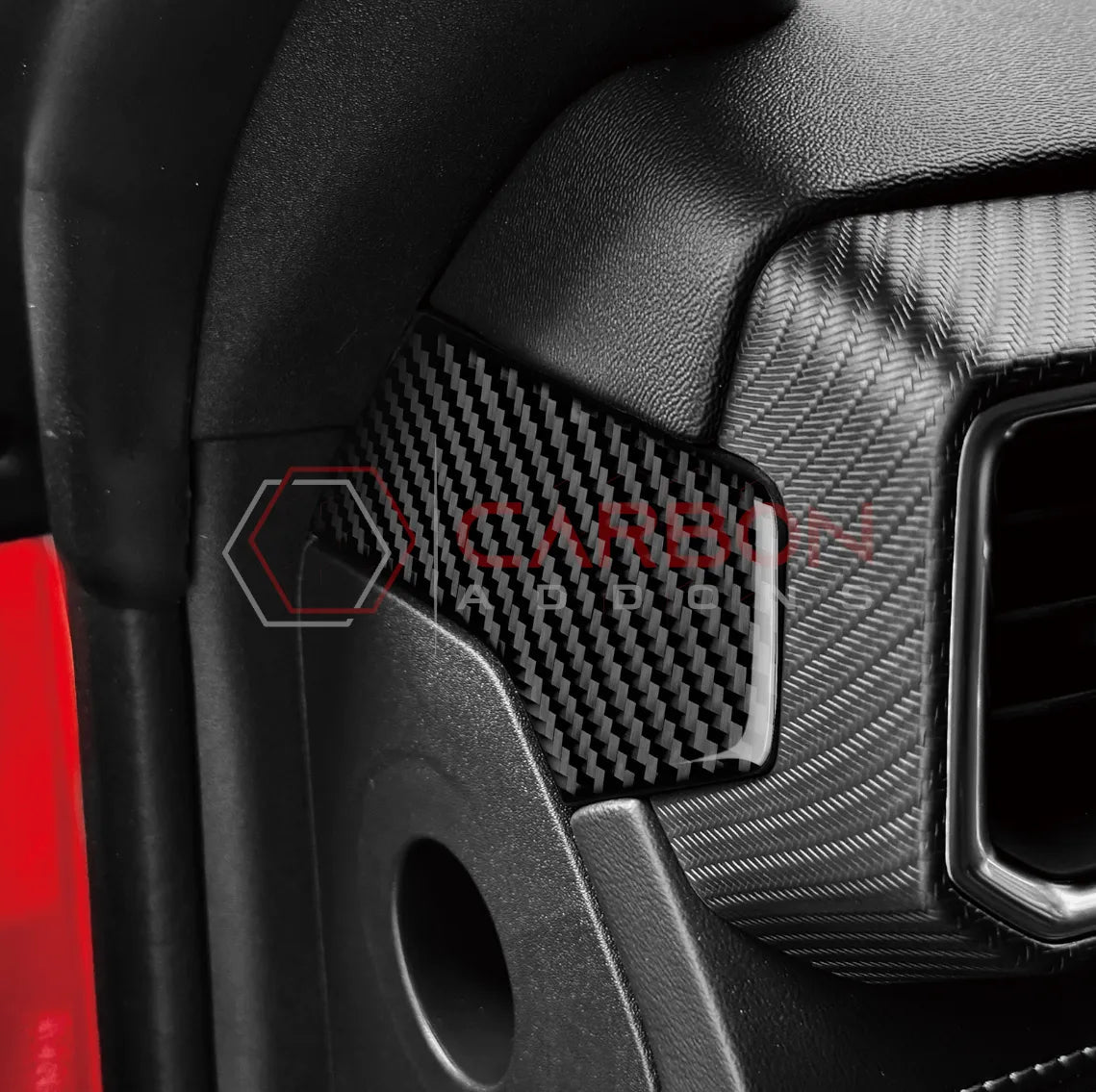 2024+ S650 Mustang Real Carbon Fiber Dash Side Panel Upper Trim Overlay