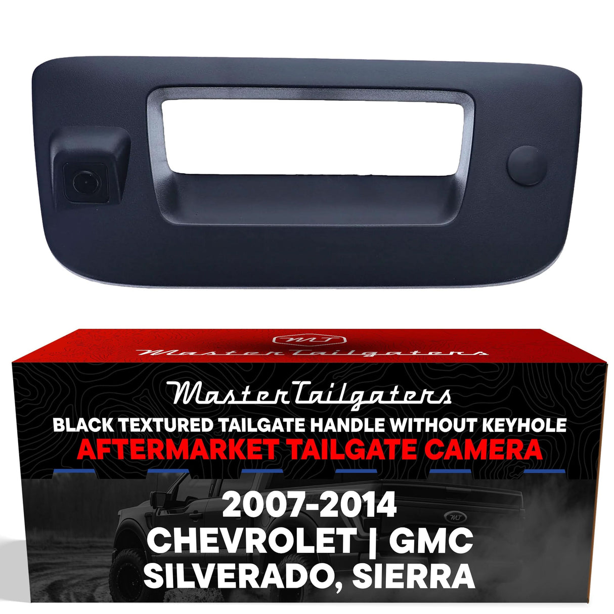 Chevrolet Silverado / GMC Sierra (2007-2014) Black Replacement Tailgate Handle with Backup Camera (with Key Hole Plug)