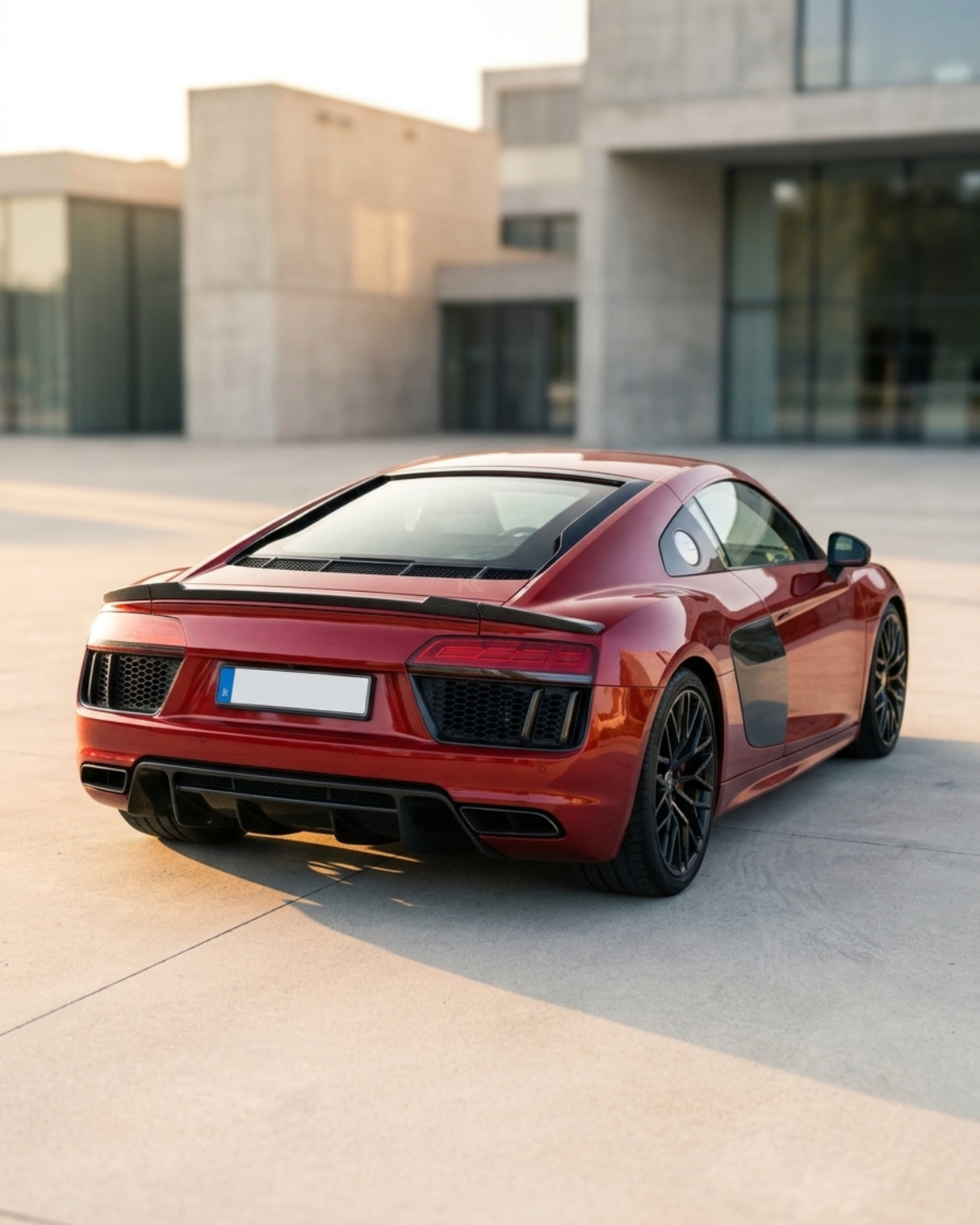 2016–2019 Audi R8 V10 / V10 Plus Coupe 4S E-Tron Style Rear Spoiler Set – Carbon Fiber