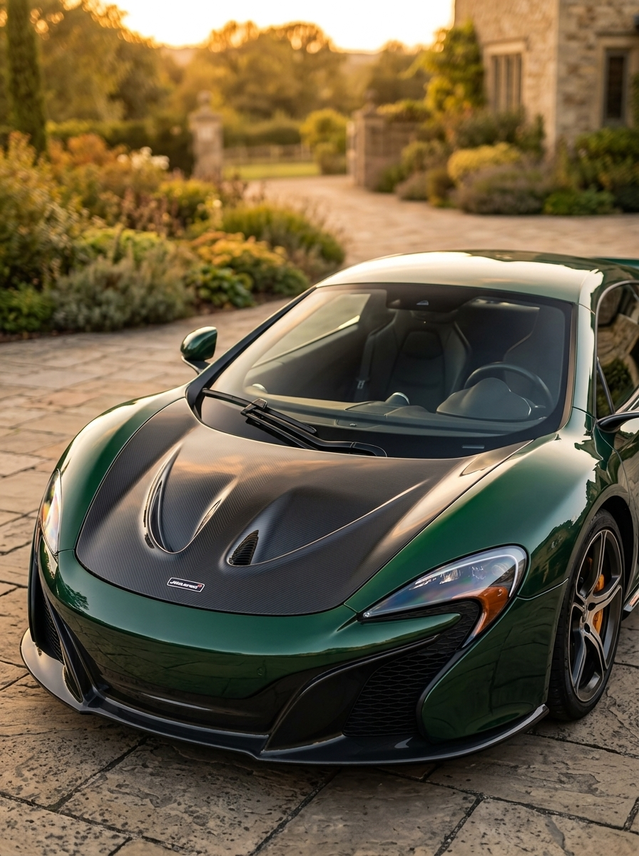 McLaren 650S P1 Style Bolt-On Hood Bonnet - Dry Carbon Fiber
