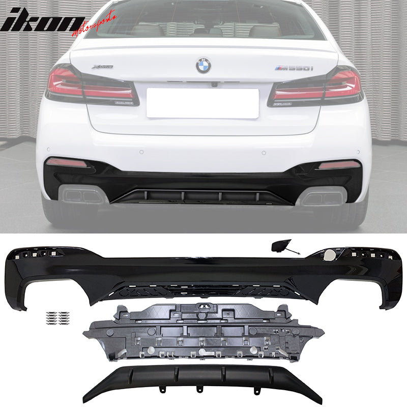 Fit 2021-2023 BMW G30 G31 M550i Rear Diffuser+Front Bumper Lip+Side Sk