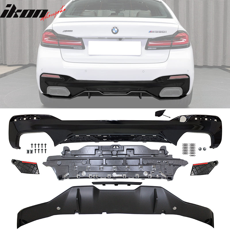 Fits 2021-2023 G30 G31 Rear Diffuser Type 2+Front Bumper Lip+Side Skir