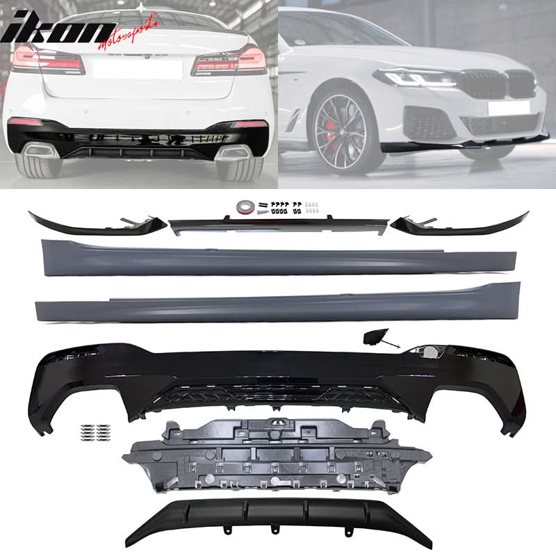 Fits 2021-2023 BMW G30 MP Type 1 Rear Diffuser+Front Bumper Lip+Side S