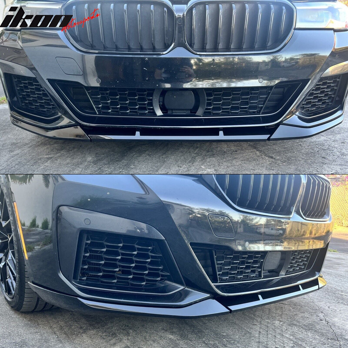 2021-2023 BMW G30 G31 LCI 5 Series 3PC Unpainted Front Bumper Lip PP