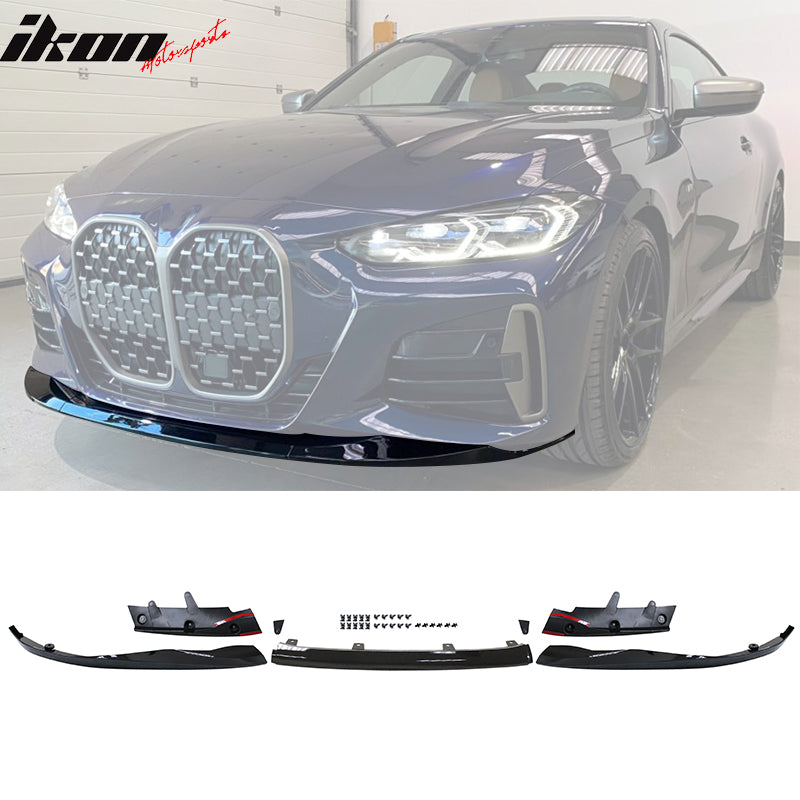 2021-2025 BMW G22 G23 4-Series Gloss Black Front Rear Lip + Side Skirt