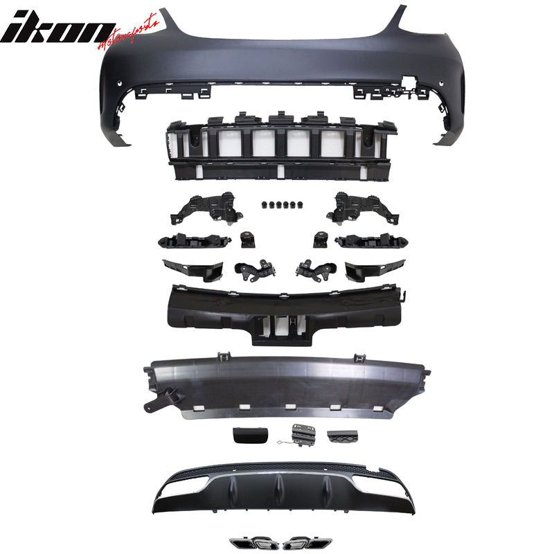 2015-2016 Benz W205 C63 Style Full PDC Front +Rear Bumper+Side Skirts