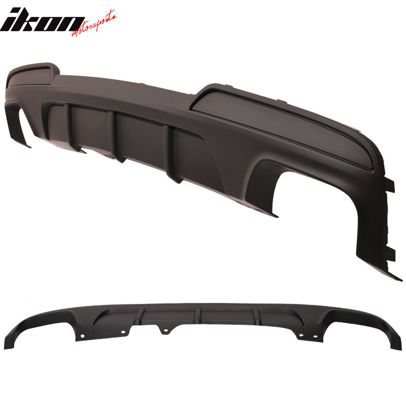 2011-2016 BMW F10 MP Black Rear Bumper Lip Diffuser Quad Twin Exhaust