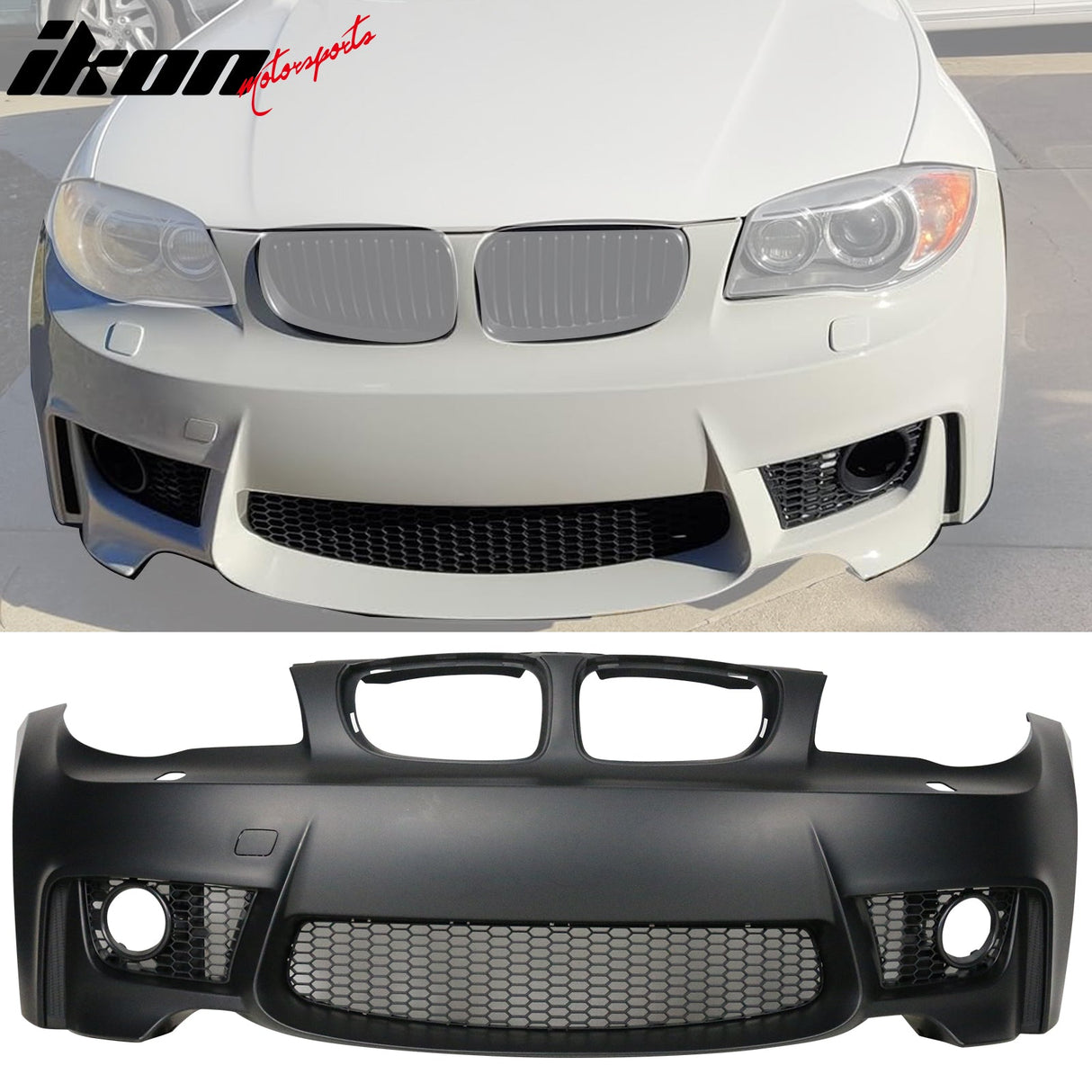 2007-2013 BMW 1 Series E82 1M Style Black Front Bumper Conversion PP