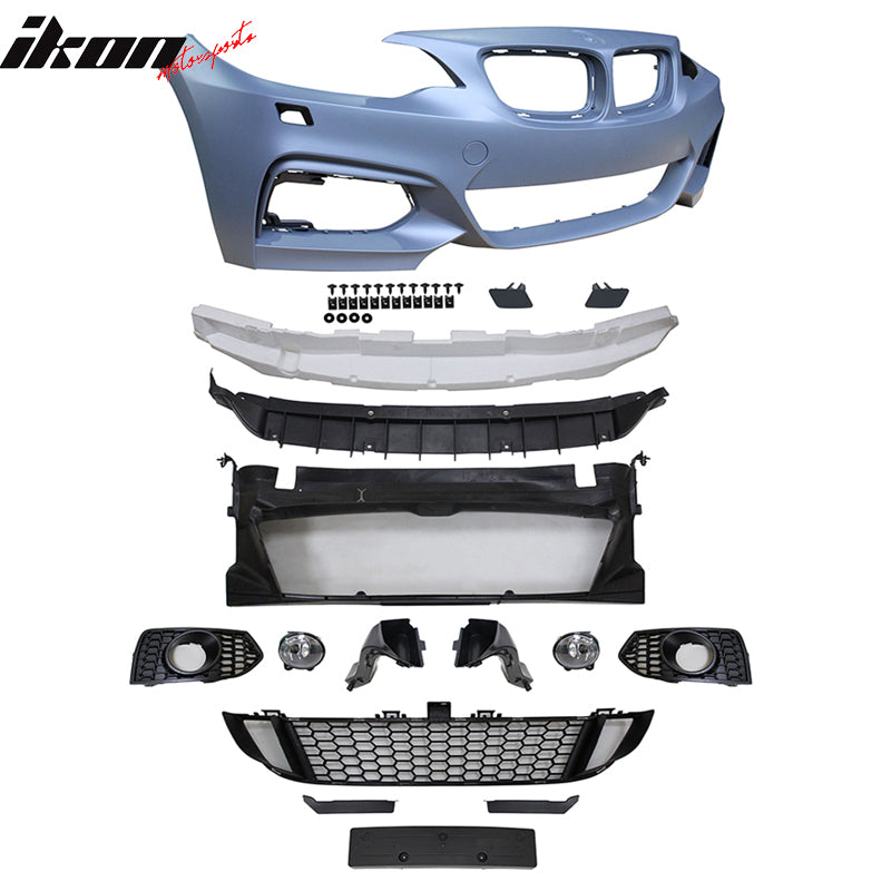 2014-2021 BMW F22 F23 M Sport Style Front Bumper Cover W/ Fog Lights