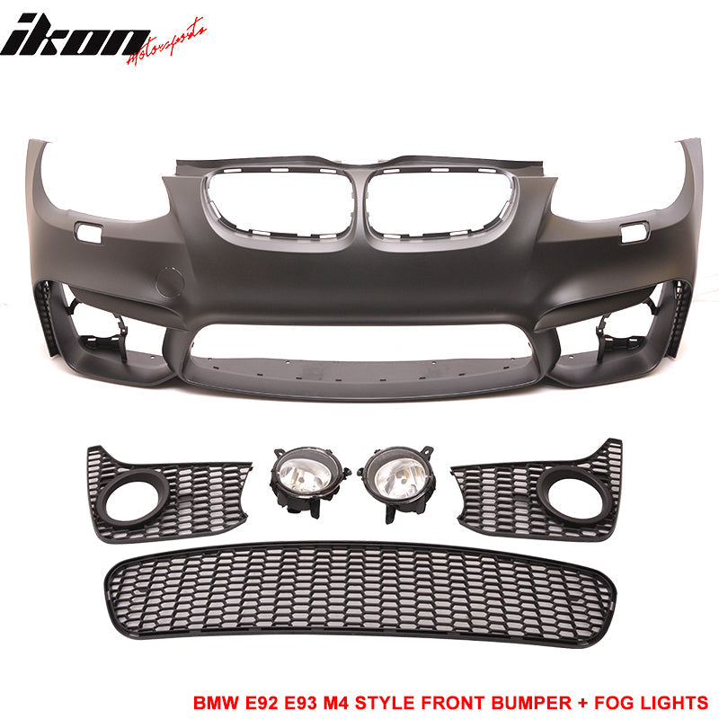 Fits 11-13 E92 E93 2Dr LCI M4 Conversion Front+Rear Bumper Kit PP
