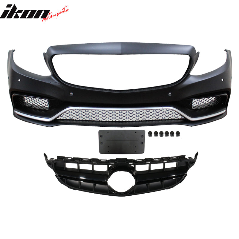 2015-2018 Mercedes-Benz W205 C Class C63 Front Bumper w/ Upper Grille