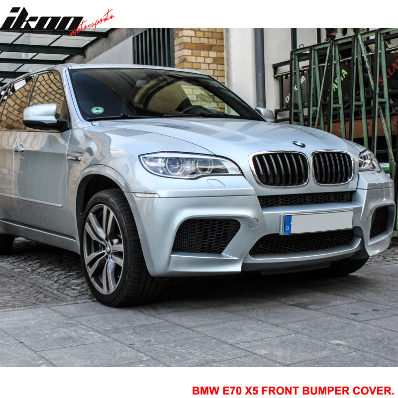 2010-2013 E70 LCI X5M Style Unpainted Black Front Bumper Conversion PP