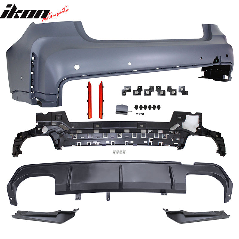 2019-2023 BMW G20 M3 Style Bumper for Square Tip &Side Skirt w/ Light