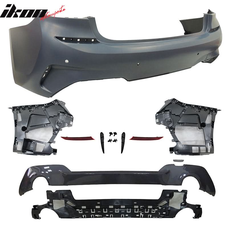 2019-2022 BMW 3 Series G20 Sedan M-Tech Style Black Rear Bumper Cover