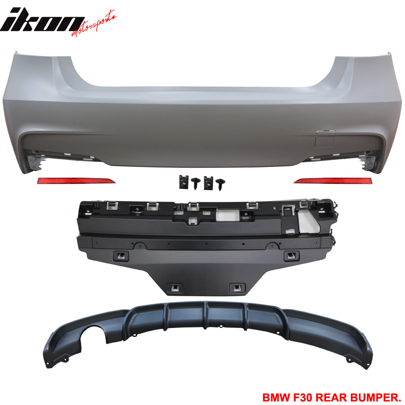 2012-2018 BMW 320i M-P Style Single Outlet Rear Bumper Conversion PP