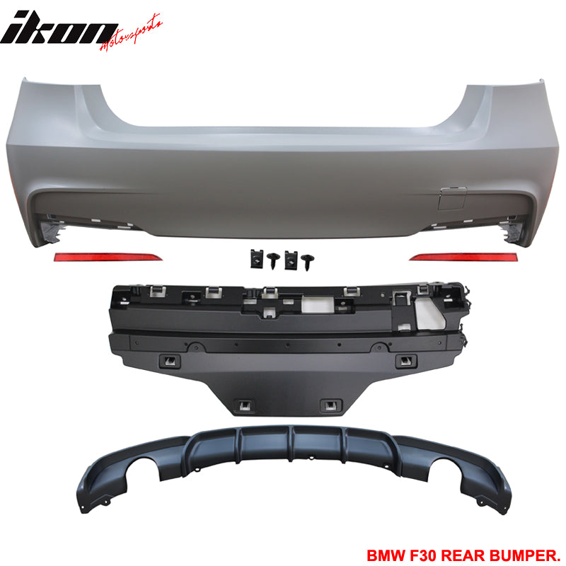 2012-2018 BMW F30 335i MP Single Muffler Twin Outlet Rear Bumper Cover