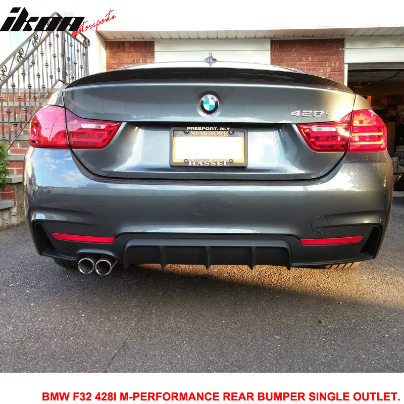 2014-2020 BMW F32 428i M-P Style PP Rear Bumper Cover Single Outlet