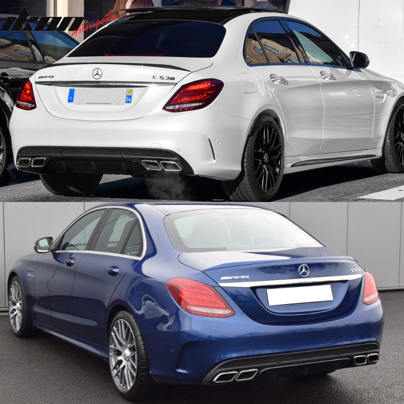 2015-2018 Mercedes-Benz W205 C Class Rear Bumper Cover w/ Muffler Tip