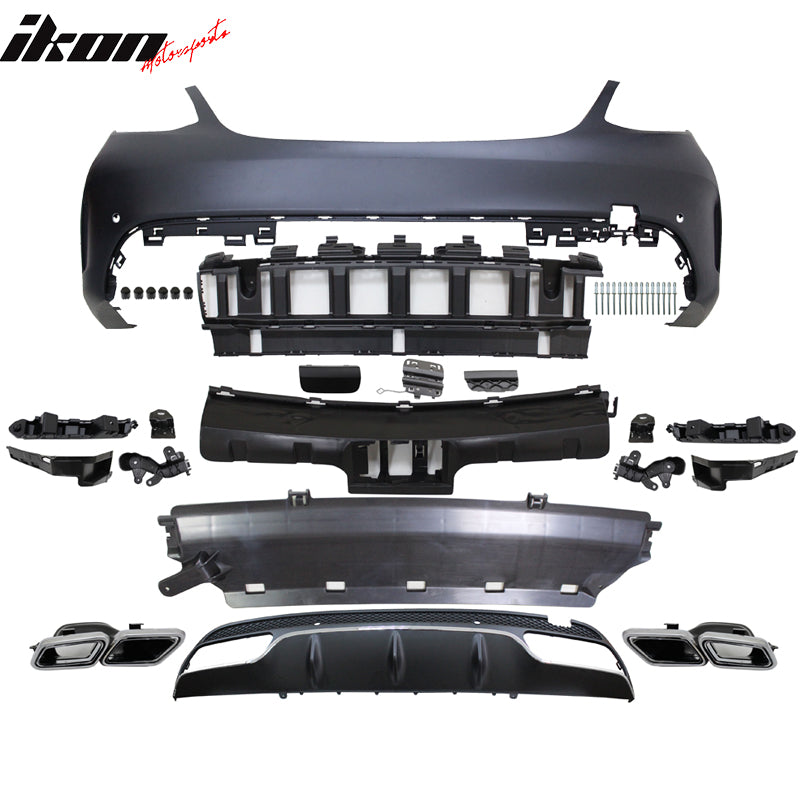 2015-2018 Mercedes-Benz W205 C Class Rear Bumper Cover w/ Muffler Tip