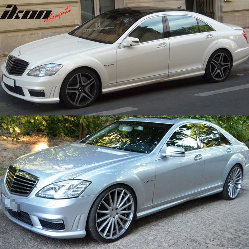 2007-2013 Benz W221 S CLASS AMG Style Unpainted Black Side Skirts PP