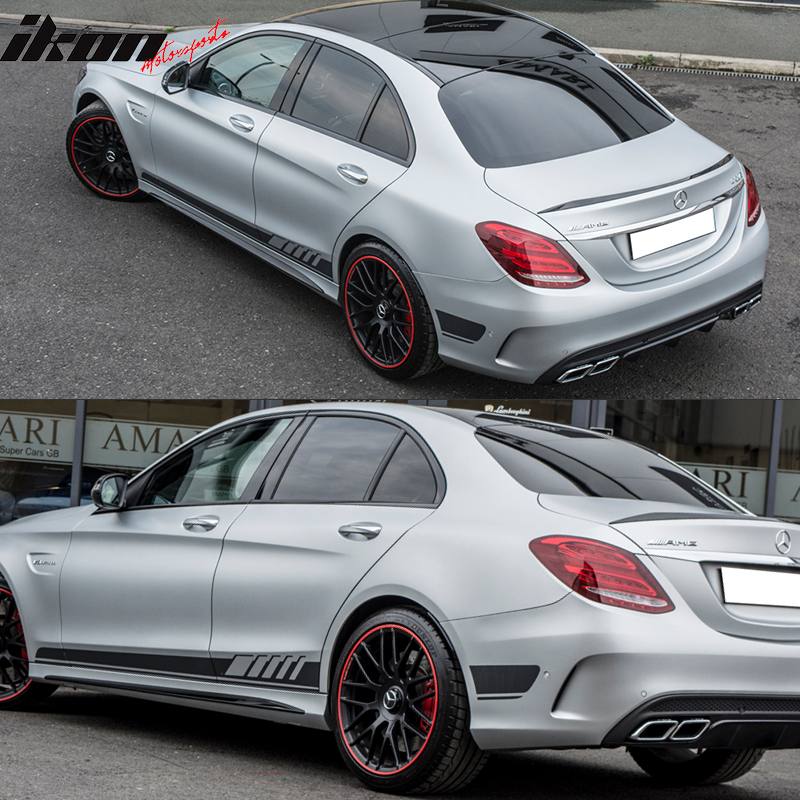 2015-2018 Benz W205 C-Class C63 AMG Style Unpainted Side Skirts PP
