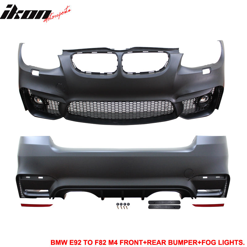 Fits 11-13 E92 E93 2Dr LCI M4 Conversion Front+Rear Bumper Kit PP