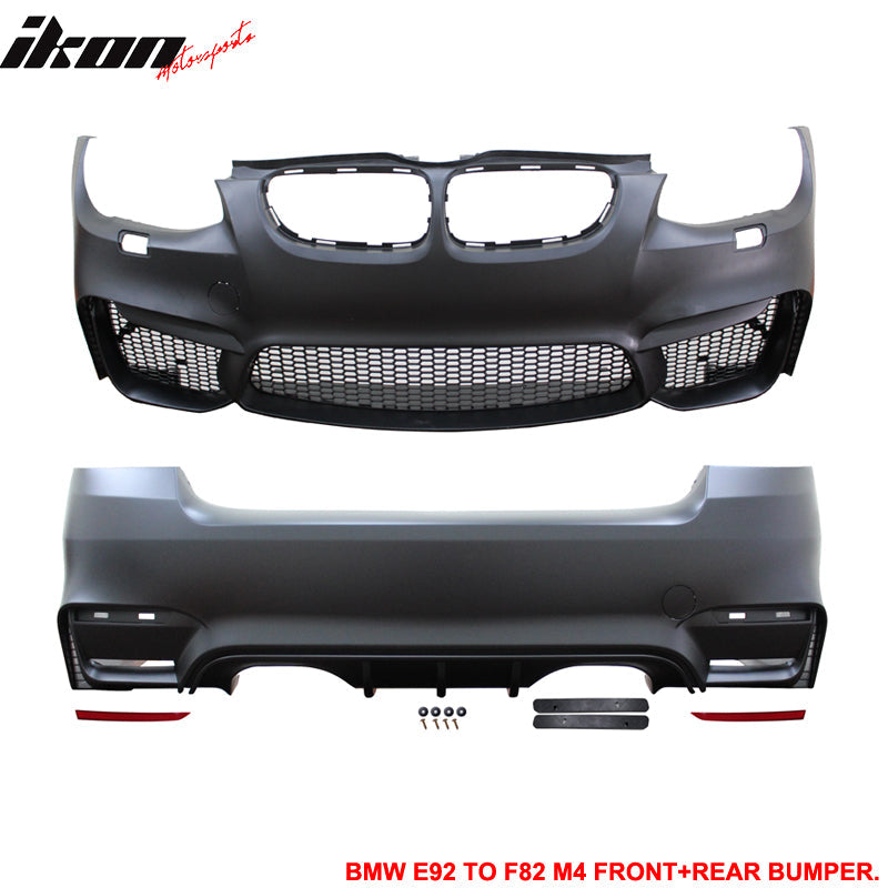Fits 11-13 E92 E93 LCI M4 Conversion Front+Rear Bumper Polypropylene