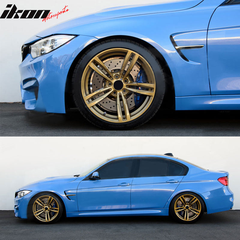 2012-2018 F30 M3 M4 Style Unpainted Metal Fender with Chrome Side Vent