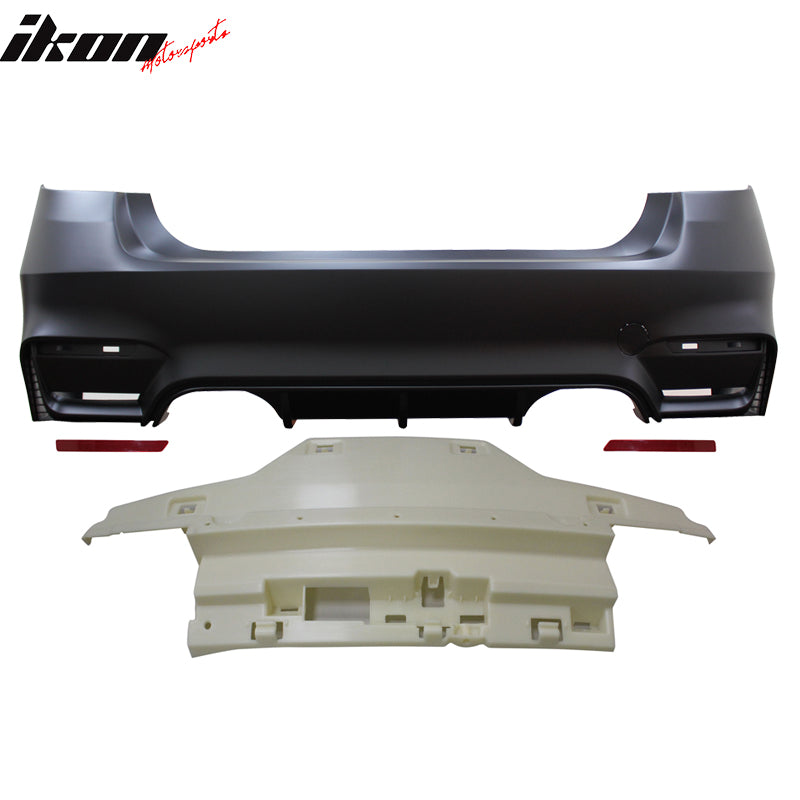2012-2019 BMW F30 3 Series M3 M4 Style Twin Muffler Rear Bumper Cover
