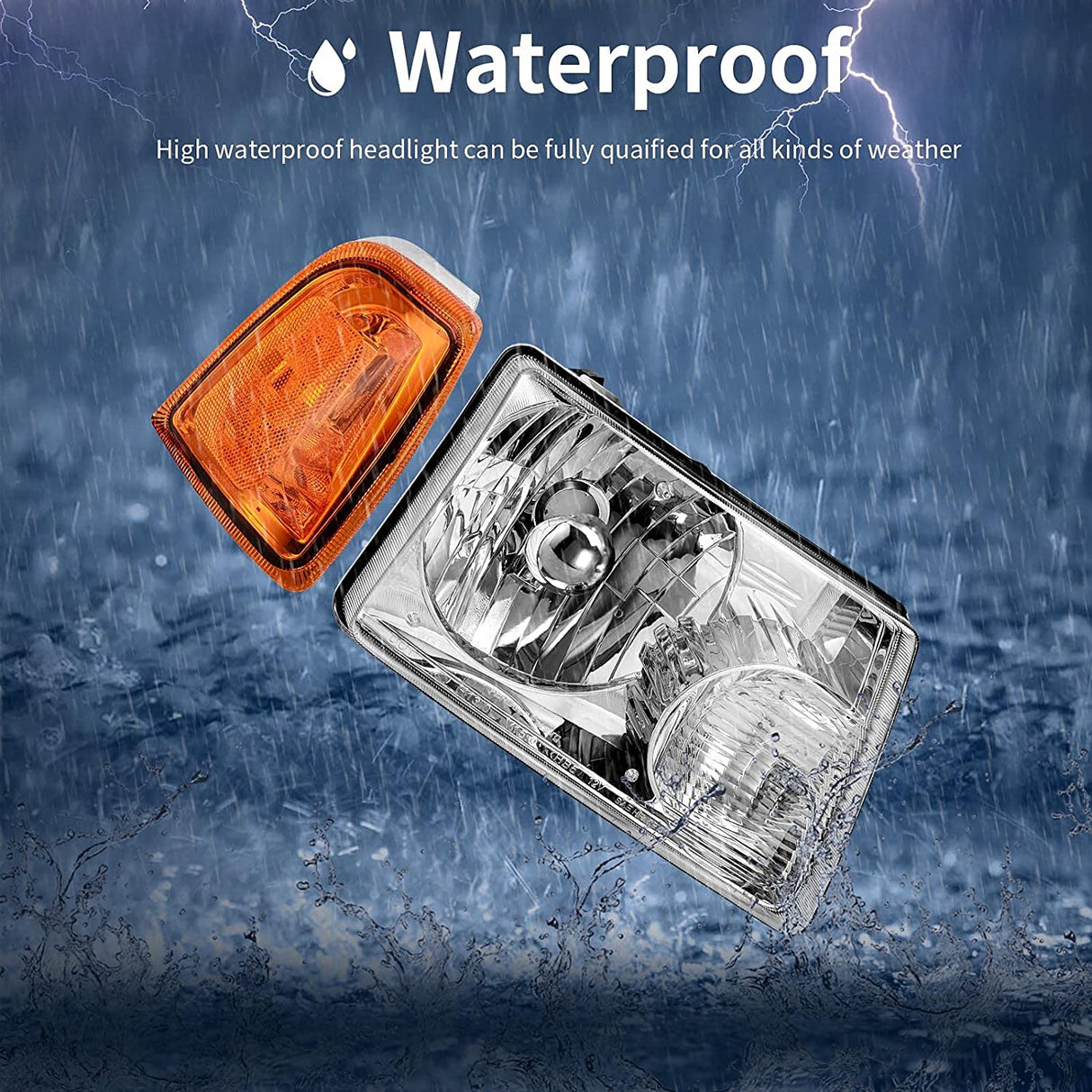 Autosaver88 LED Drl Headlight Assembly Compatible With 20012011 Ford Ranger Pair Headlights Wdaytime Running Light Chrome Housing Amber Reflector