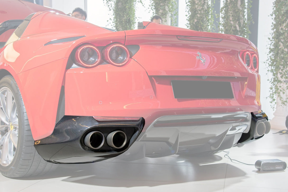 2017-2026 Ferrari 812 Superfast GTS OEM Style Dry Carbon Fiber Rear Side Diffuser