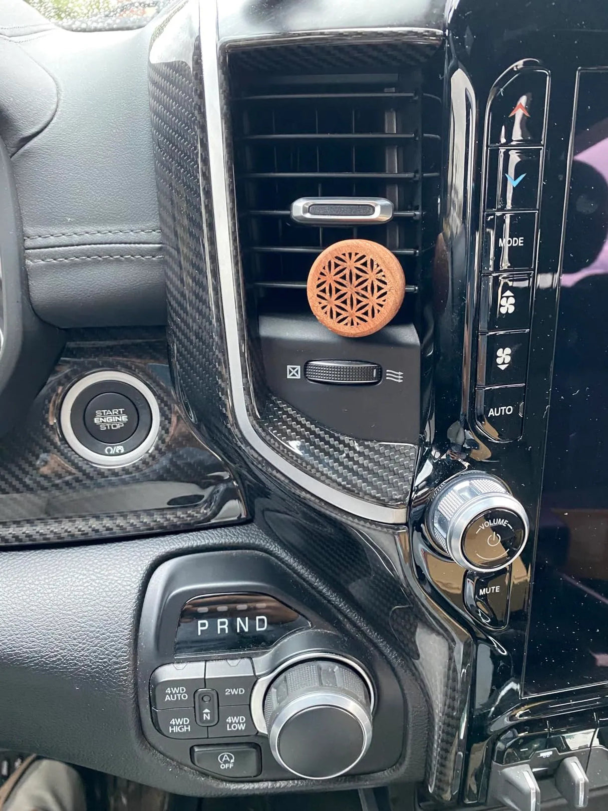 2019+ RAM 1500/TRX/RHO Radio Infotainment Screen Side Trim Hard Carbon Fiber Cover