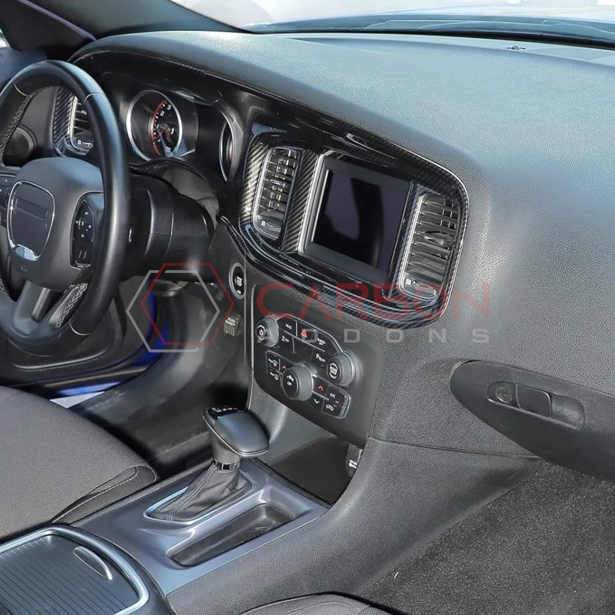 Dodge Charger 2015-2023 Real Carbon Fiber Dashboard and AC Vent Trim Covers