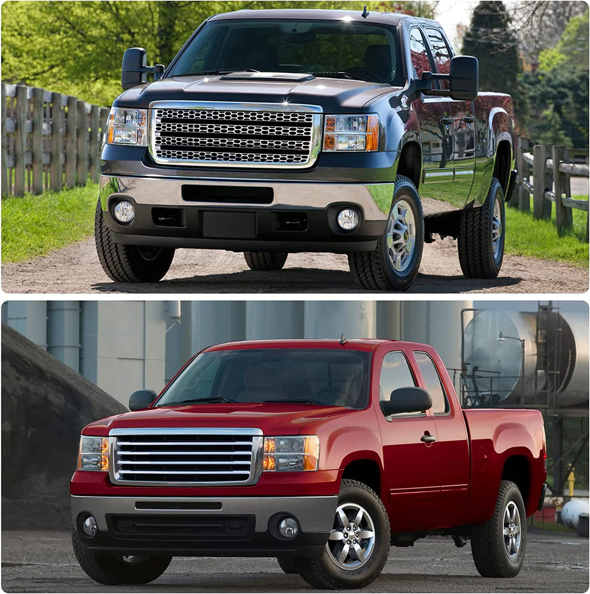 2007-2014 Sierra Headlight Assembly Compatible With Gmc 1500 0714 2500hd 3500hd Chrome Housing Amber Reflector Replacement Left And Right