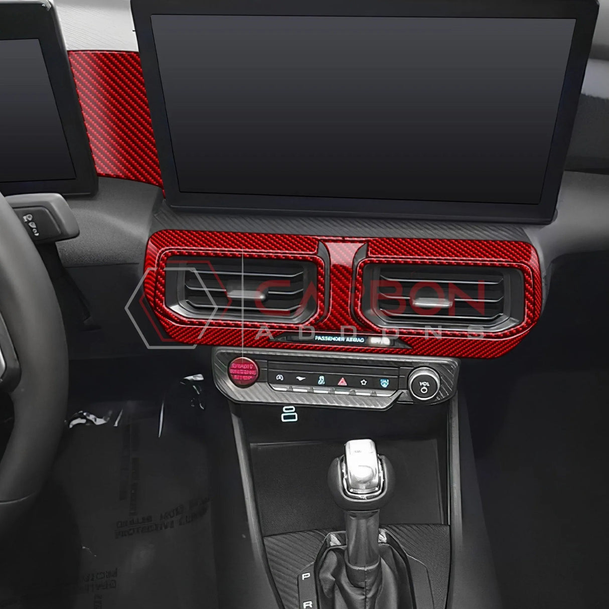 2024+ S650 Mustang Real Carbon Fiber Dash Center AC Vents Trim Overlays