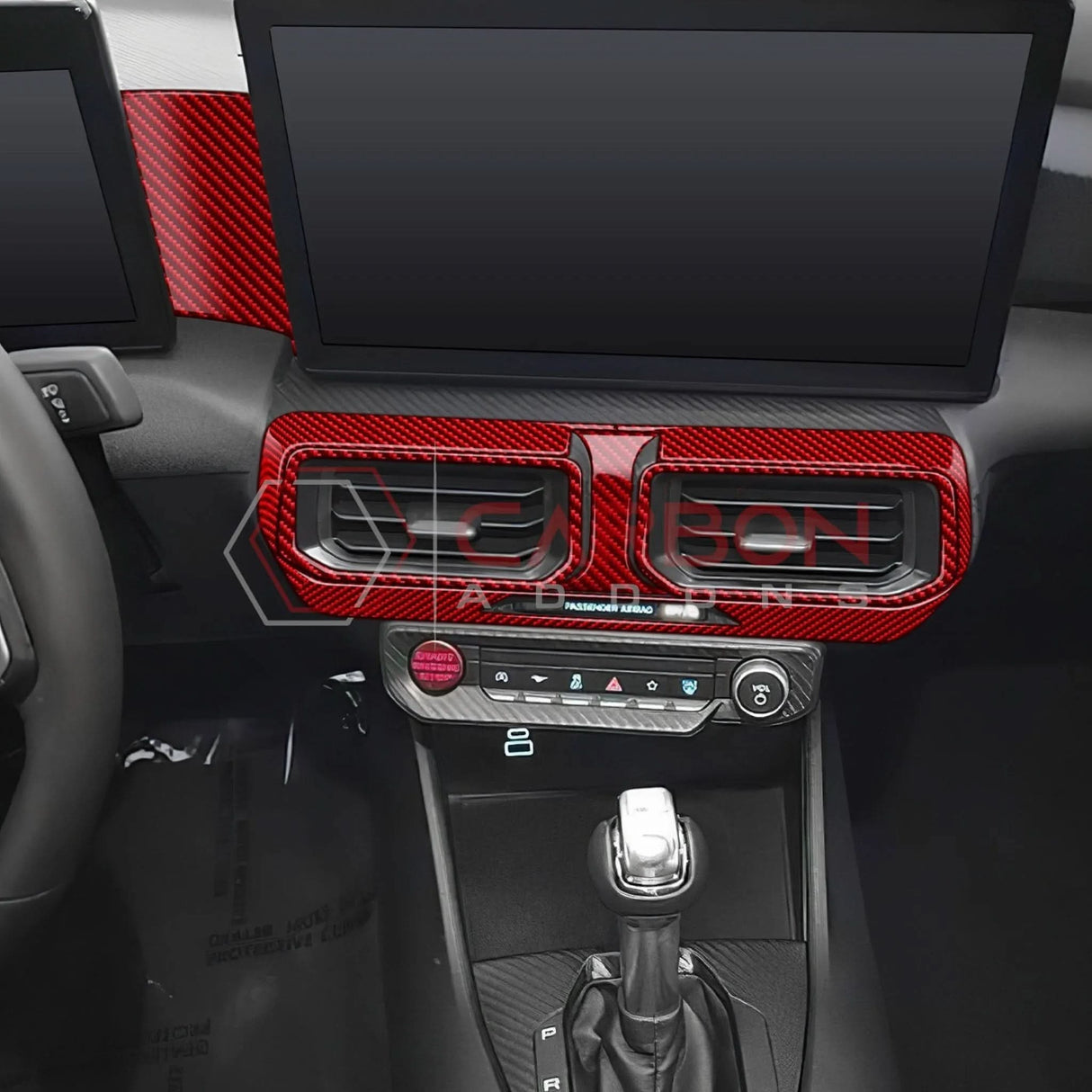 2024+ S650 Mustang Real Carbon Fiber Dash Center AC Vents Trim Overlays