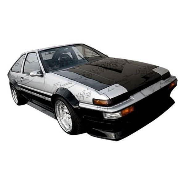 1984-1987 Toyota Corolla Hatchback 2 doors OEM Style Carbon Fiber Black Hood