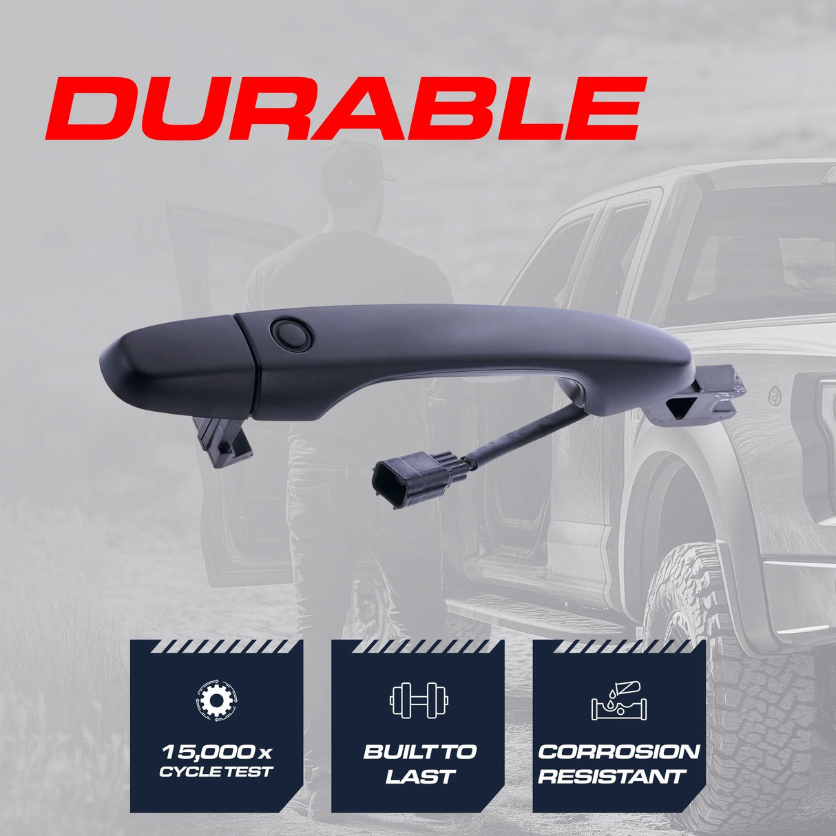 Exterior Door Handle Black Primed Replacement for Honda Civic Hybrid (2012-2015), CR-V (2012-2016) OE Part # 72141-T1G-E11ZF | Front Right Passenger Side w/o Keyhole