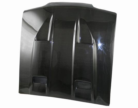 1987-1993 Ford Mustang 2 doors Marh 5 Style Carbon Fiber Black Hood
