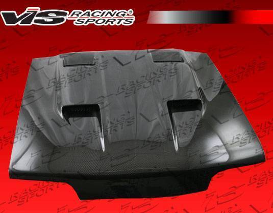 1987-1993 Ford Mustang 2 doors Marh 5 Style Carbon Fiber Black Hood