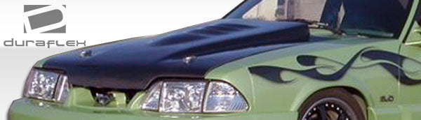 1987-1993 Ford Mustang Cobra R Style Hood - 1 Piece - FRP
