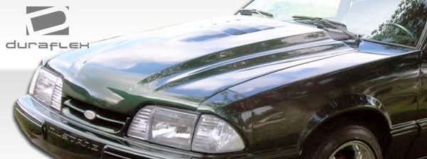 1987-1993 Ford Mustang Cobra R Style Hood - 1 Piece - FRP