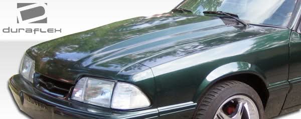 1987-1993 Ford Mustang Cobra R Style Hood - 1 Piece - FRP